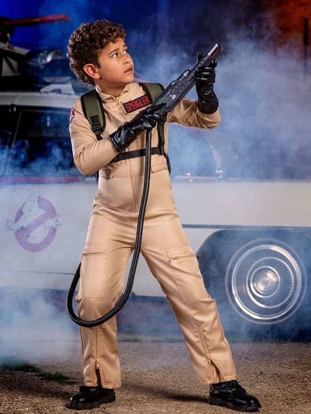 Kids Beige Ghostbuster Costume with Proton Pack